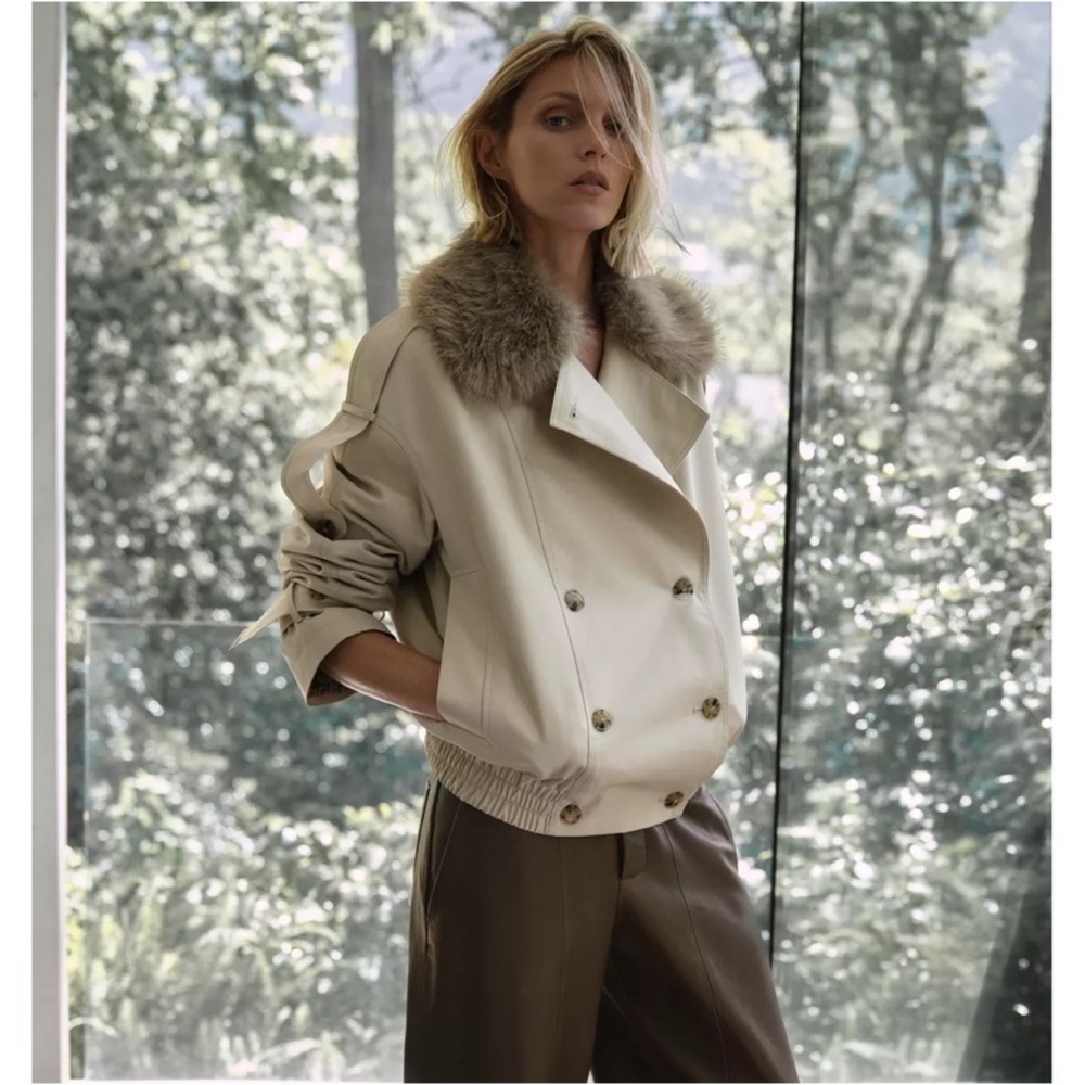 VIRAL, SOLD OUT ZW Collection Water Repellent Jacket with Detachable Fur Collar